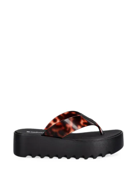 Melissa tortoiseshell-effect platform flip-flops Black 38095