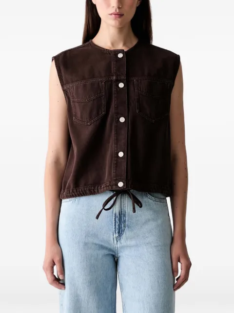 Marc O'Polo drawstring-hem sleeveless denim vest Brown 5000009811