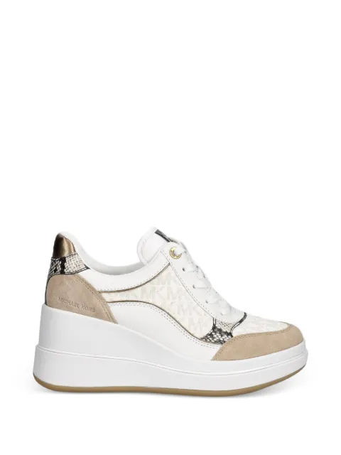 Michael Michael Kors logo-print snakeskin-effect sneakers White 43T6EMFS1B