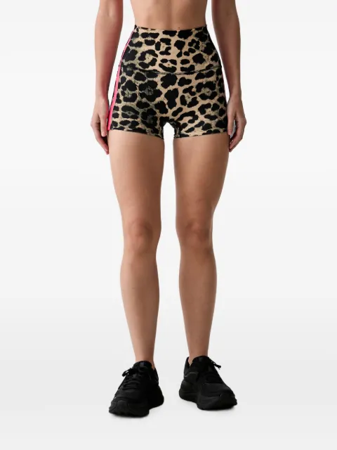 P.E Nation leopard-print side-stripe shorts Neutrals 262S107