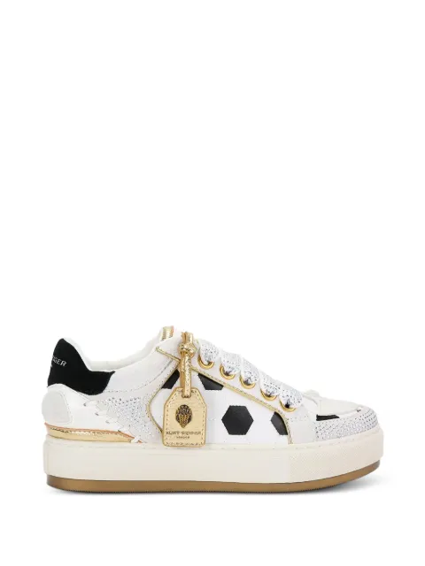 Kurt Geiger London crystal-embellished leather sneakers White 5853413129