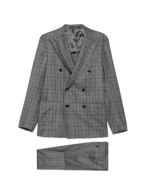 Tagliatore check-pattern double-breasted suit Grey 2SVS20K11120210