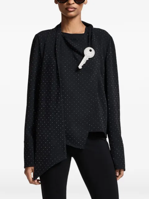 Essentiel Antwerp rhinestone-embellished asymmetric blouse Black KALANCHOE