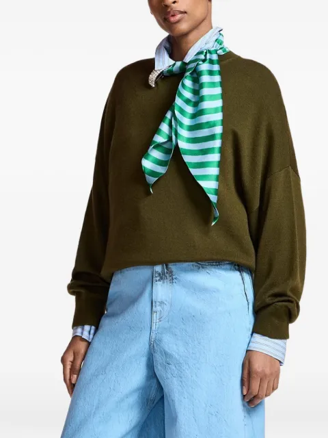 Essentiel Antwerp embellished scarf-detail sweater Green KURTIS