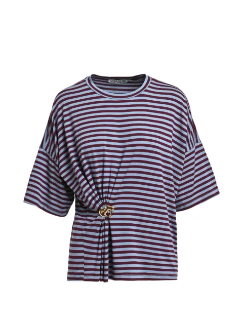 Essentiel Antwerp striped gathered T-shirt Blue KRISS