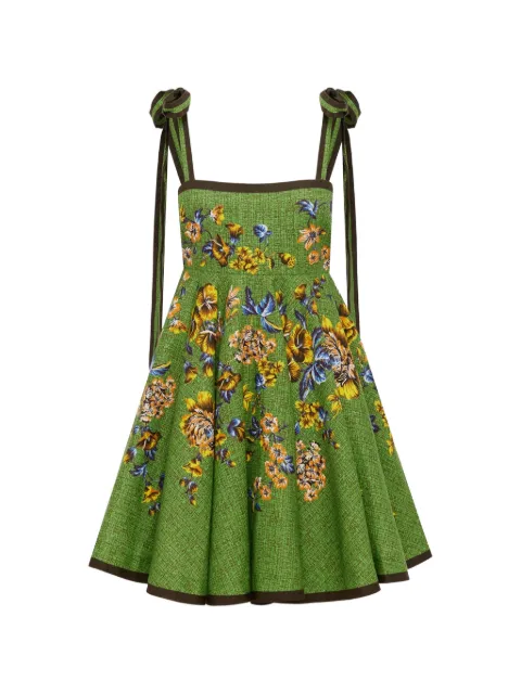 ALEMAIS Phyllis linen mini dress Green 7308D
