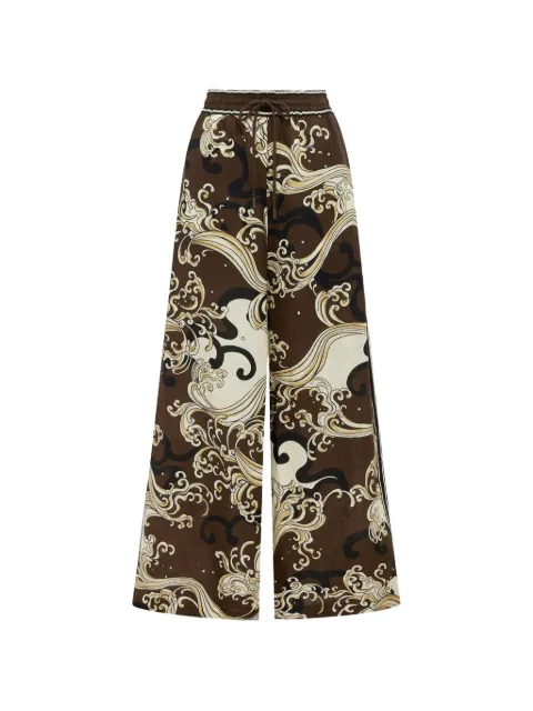 ALEMAIS Otis wave-print trousers Brown 7260P