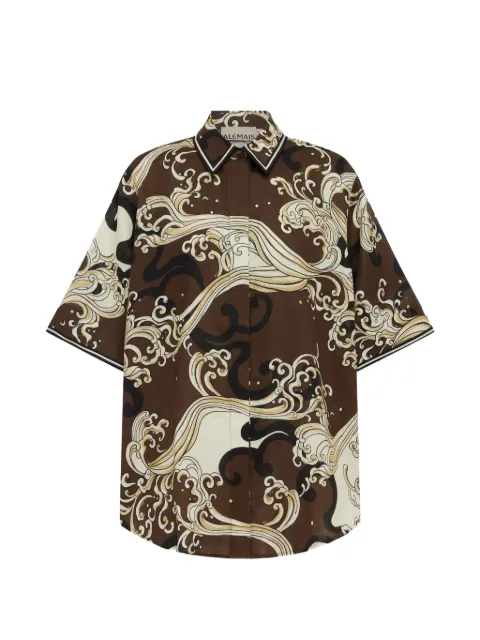 ALEMAIS Otis wave-print shirt Brown 7259T