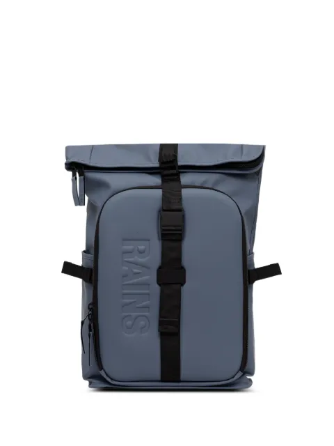 Rains logo-embossed roll-top backpack Blue 13430172