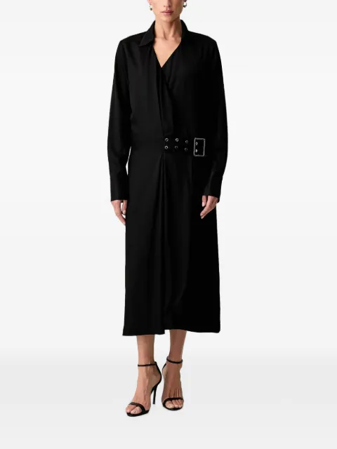 Trussardi belted wrap-style midi dress Black 7021A001885N