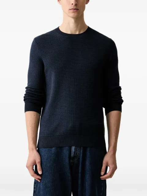 Trussardi waffle-knit crew-neck sweater Blue M0138000111N