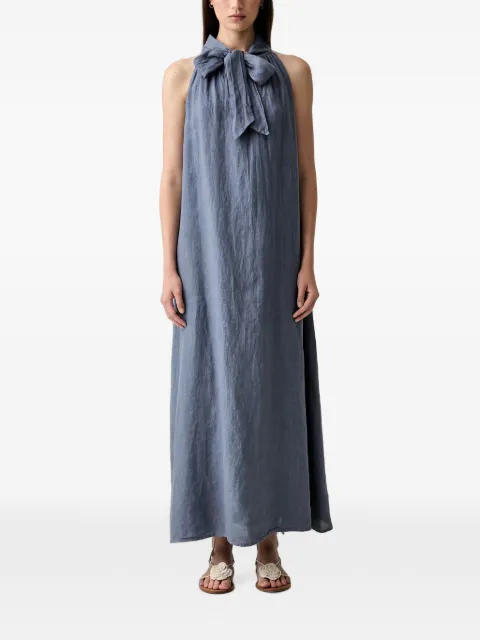VICOLO bow-detail halterneck dress Blue TAB0656