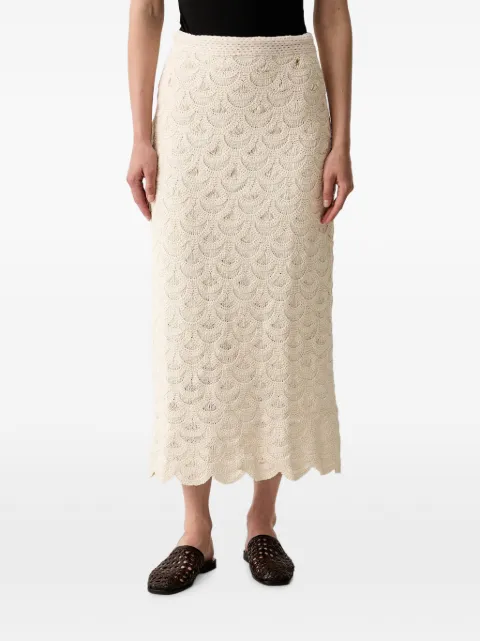 Pedro Del Hierro Pedro del Hierro crochet scalloped maxi skirt Neutrals 7593183