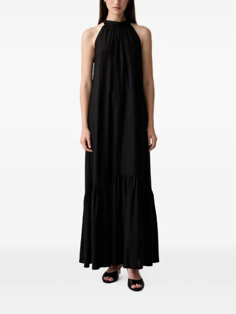 VICOLO halterneck tiered maxi dress Black TAB2278