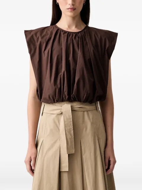 VICOLO gathered tie-fastening blouse Brown TAB0019