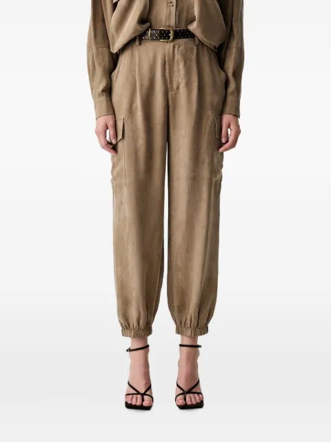 VICOLO elasticated-ankle cargo pants Neutrals TAB0125