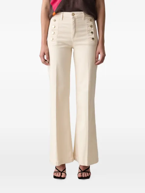 VICOLO button-embellished flared jeans Neutrals DAB5169