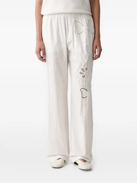 Stine Goya cut-out embroidered trousers White SGPF26