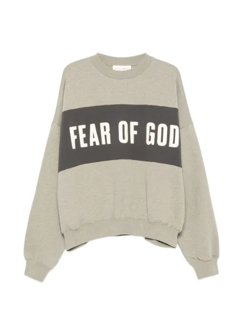 FEAR OF GOD ESSENTIALS cropped relaxed panelled sweatshirt Grey RW00282