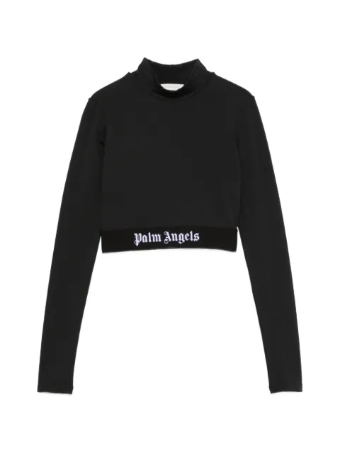 Palm Angels logo-detail cropped top Black PAWVO005FB0011010