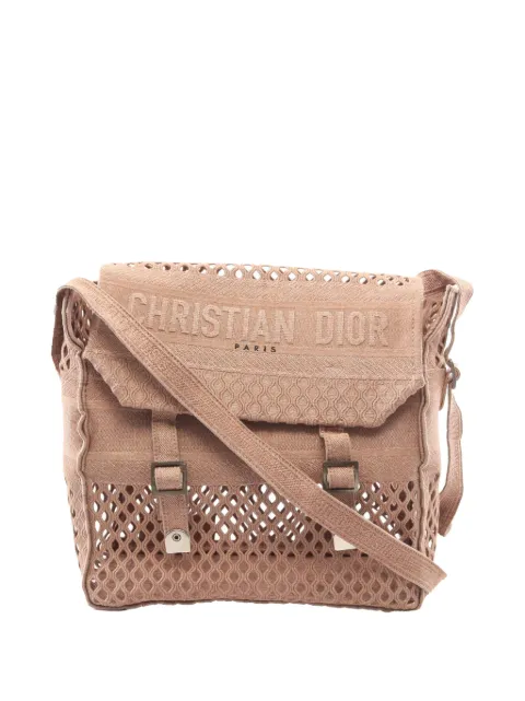 Christian Dior Pre-Owned 2000-2026 Large Embroidered Mesh Canvas Diorcamp Messenger Bag crossbody bag Brown 1OOAV28INJ6IEOJB