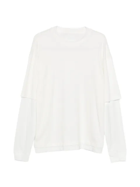 WOC Orange layered-sleeve crew-neck T-shirt Grey 126TS212IN