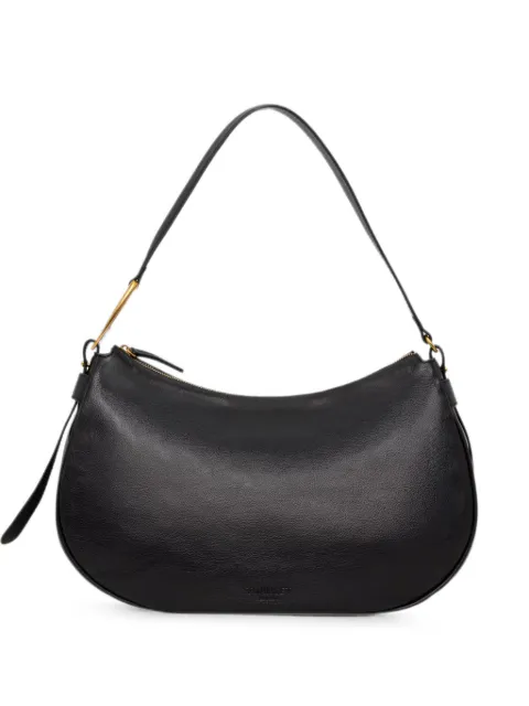 TWINSET logo-debossed hardware-detail leather shoulder bag Black 262TB7180