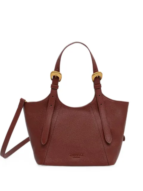 TWINSET buckle-detail pebbled leather tote bag Red 262TB7195