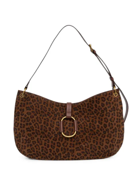 TWINSET leopard-print buckle-detail shoulder bag Brown 262TB7152