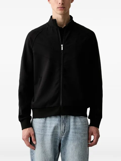 Karl Lagerfeld monogram-pattern zip-up sweatshirt Black 705014563902