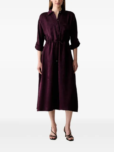 LIU JO floral-jacquard drawstring-waist MIDI dress Purple WF6316T730A