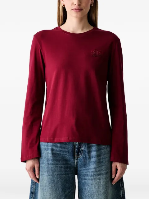 LIU JO logo-embroidered long-sleeve T-shirt Red WF6451J6308
