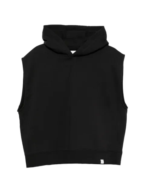 WOC layered-shoulder hoodie Black 126SW208FL
