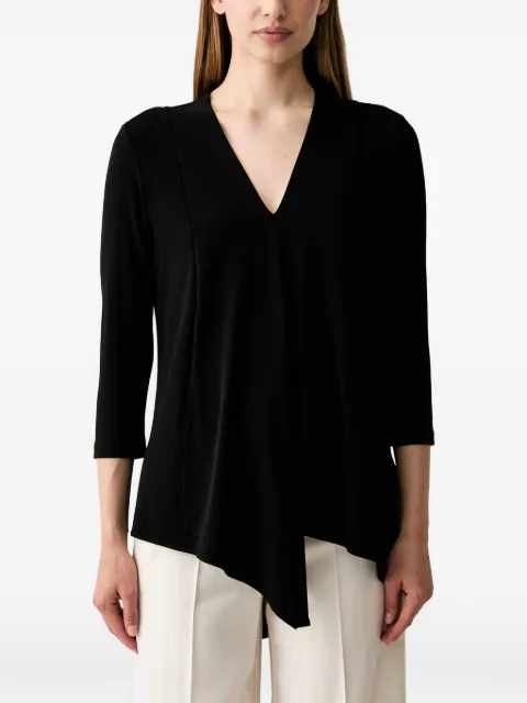 Joseph Ribkoff asymmetric V-neck top Black 161066CO