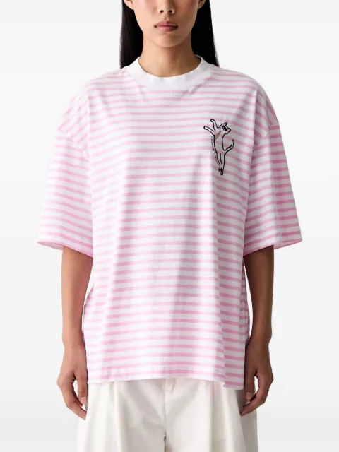 Iceberg striped embroidered T-shirt Pink F5B1623A