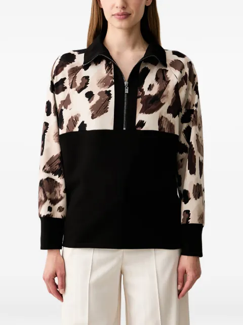 Joseph Ribkoff leopard-print colour-block top Black 263609
