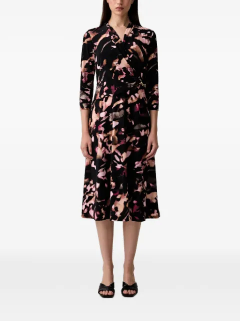 Joseph Ribkoff midi abstract-print wrap-style dress Black 263077
