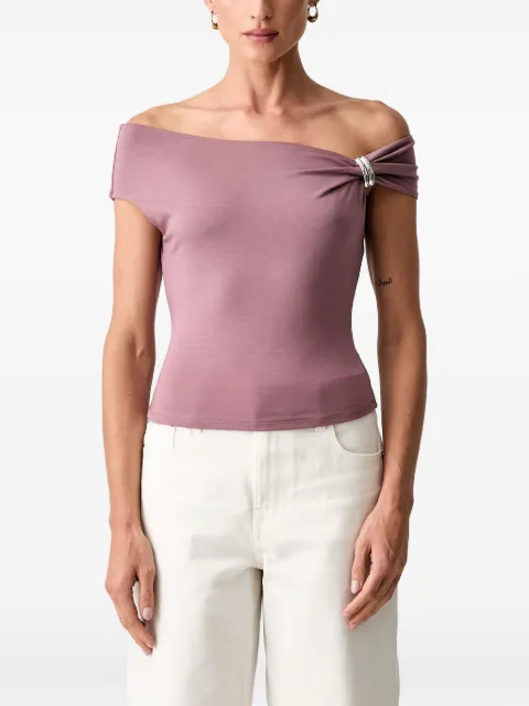 GUESS USA off-shoulder jewel top Pink W6YP48K4527
