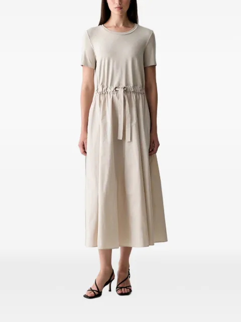 Joseph Ribkoff maxi drawstring-waist short-sleeve dress Neutrals 262627