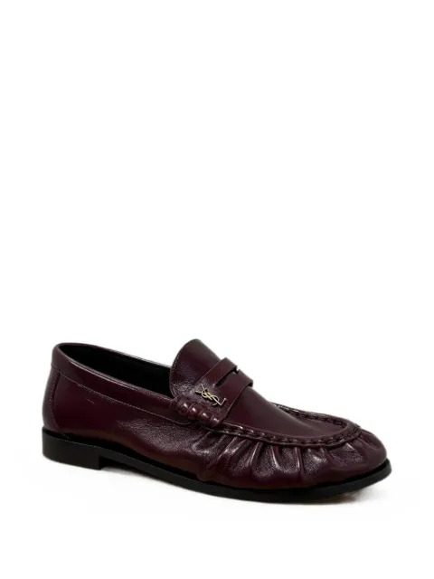 Saint Laurent Le Loafer supple in smooth leather shoes Red A001MMAAFGB
