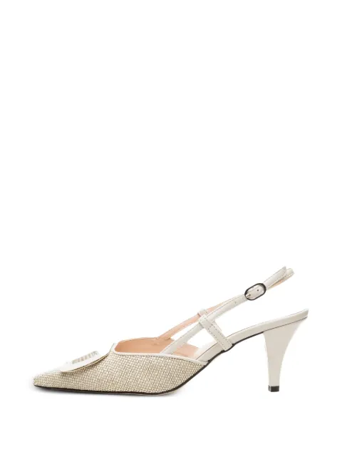 Poche Paris buckle-detail textured-finish sandals Neutrals FWBELINE508306