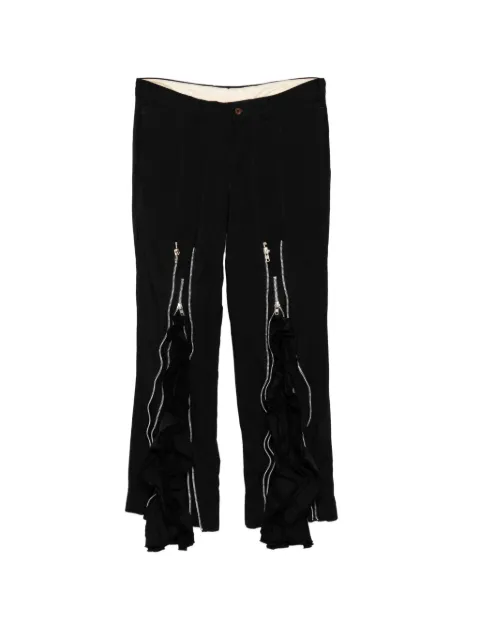 Comme des Garçons Homme Plus ruffled zip-detail trousers Black PQP044
