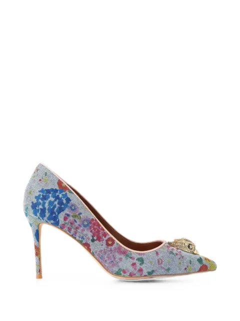 Kurt Geiger London floral-print crystal-embellished pumps Blue 3939986669