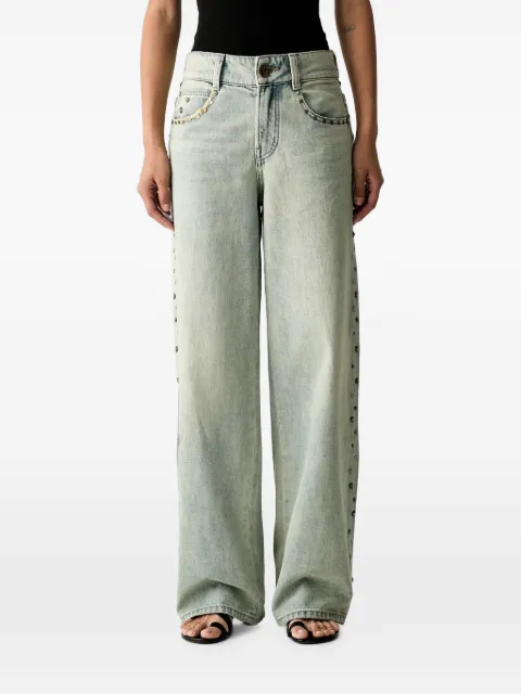 Miss Sixty stud-embellished wide-leg jeans Blue 6M2JJ43000