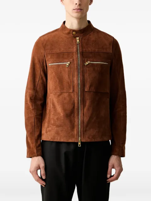 Michael Kors suede double-zip racer jacket Brown CT6801T342
