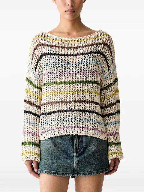 Miss Sixty striped open-knit sweater Neutrals 6M2RJ15700