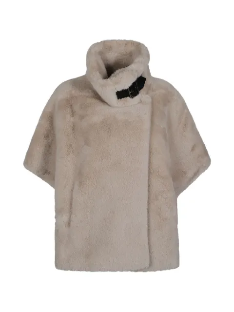 PINKO faux-fur buckle-detail jacket Neutrals 107043A3E7