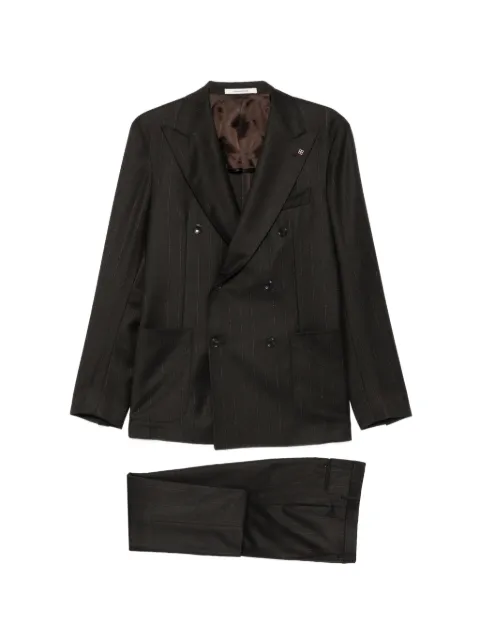 Tagliatore stripe-pattern double-breasted suit Black 2SVS20K11120209
