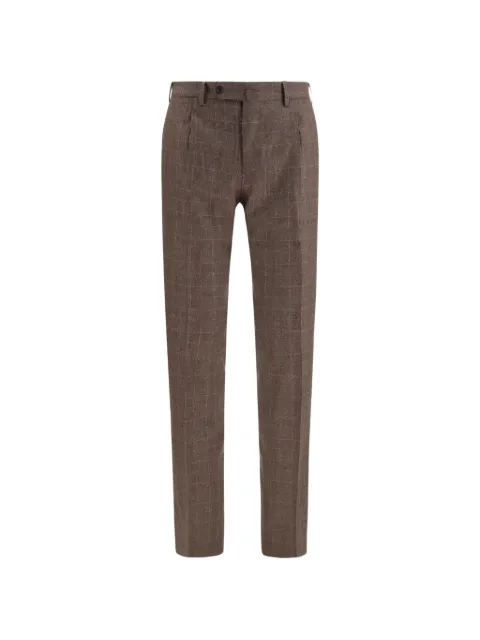 Germano 1952 checked wool trousers Brown 321G5602