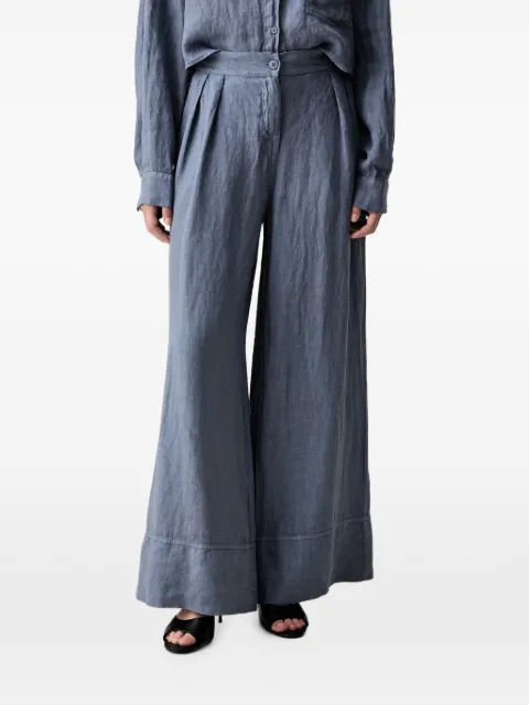 VICOLO pleated-detailing wide-leg trousers Blue TAB0655